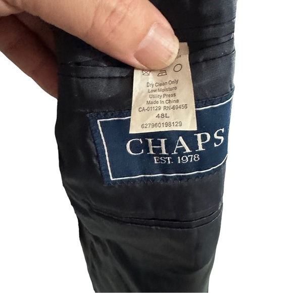 Ralph Lauren Chaps Grey Red Melange Houndstooth 2 Button Suit Jacket Sz 48L Wool - Picture 8 of 16